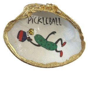 Hostess Gift! PICKLEBALL gilded clam shell